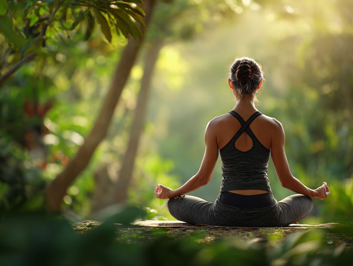 Studio de yoga liniștitor cu lumină naturală